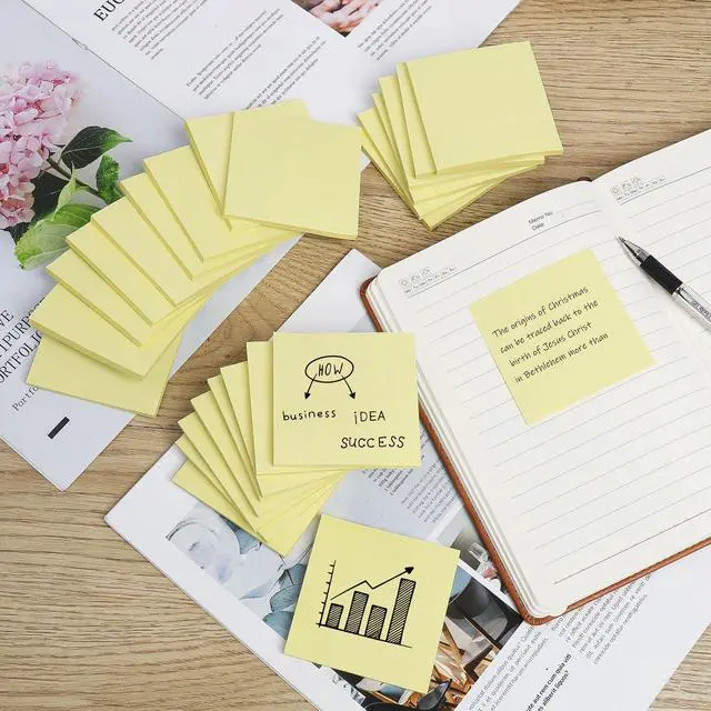 Alt view image 3 of 6 - 24 Pack Sticky Notes 3x3 in, Yellow, Self-Stick Pads