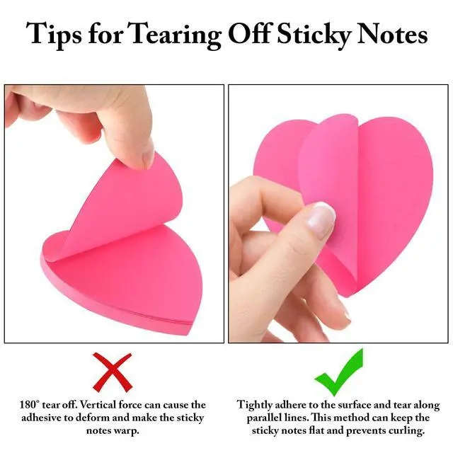 Alt view image 6 of 7 - Heart Sticky Notes 8 Colors 800 Sheets Office School Teacher Supplies