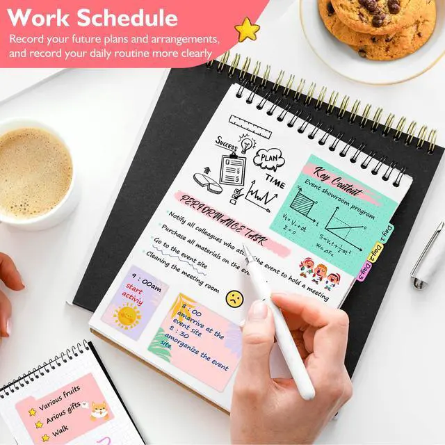 Alt view image 5 of 7 - Sticky Notes Set, Post Self-Stick Notes Pads for Journaling Notebook Planner Study, Office Supplies College Essentials Back to School Supplies for High School Students Teen Girl Gifts Preppy