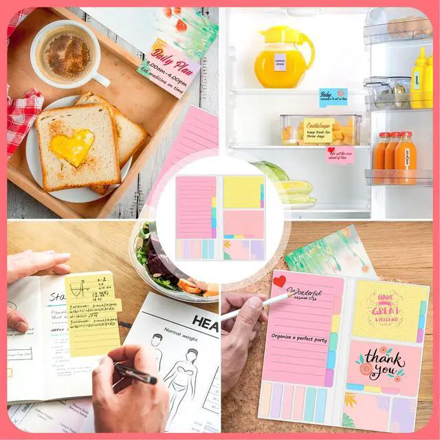 Alt view image 7 of 7 - Sticky Notes Set, Post Self-Stick Notes Pads for Journaling Notebook Planner Study, Office Supplies College Essentials Back to School Supplies for High School Students Teen Girl Gifts Preppy