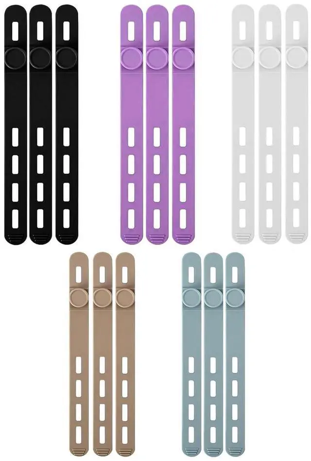 Main image of Silicone Cable Ties, Reusable Cord Organizers for Charger Cables, Hair Dryer, Home Office Desk, Flexible Cord Wraps for Electrical Wires Management