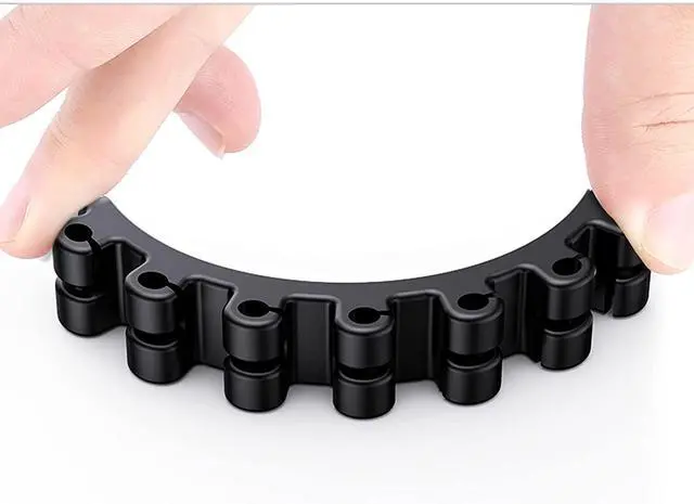 Alt view image 7 of 7 - Upgraded Cable Holder, Cable Management Cord Organizer Clips Silicone Self Adhesive for Desktop USB Charging Cable Power Cord Bedside Wire PC Office Home (3/5/7 slot,Black)