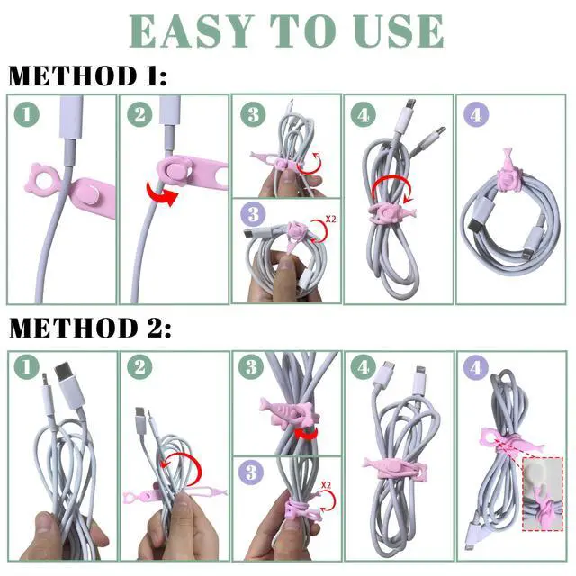Alt view image 2 of 7 - 36PCS Silicone Cable Ties,Reusable Weatherproof Travel Cable Organizer,High Elasticity Wraps for Bundling Earphone,Phone Charger,Computer Cords,Wire Straps in Home,Office,Kitchen,School