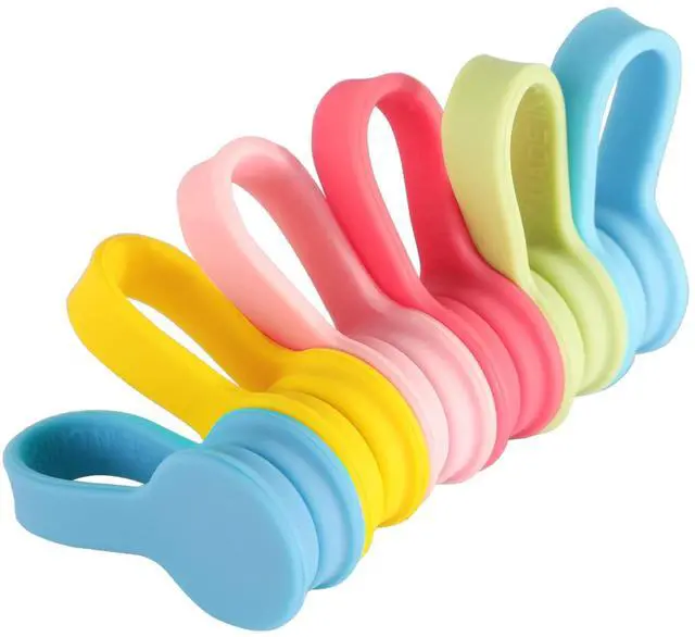 Main image of Magnetic Cable Ties 6-Pack,Silicone Magnetic Cord Ties,Macaron Color