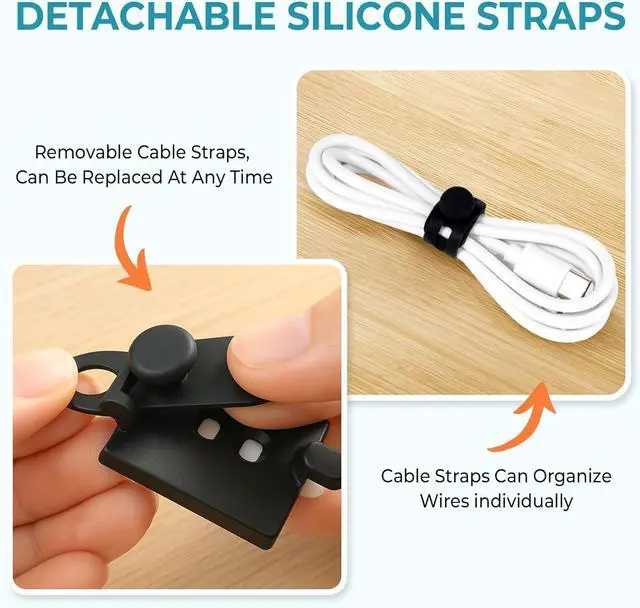 Alt view image 6 of 7 - Cable Clips Management Under Desk,Adhesive Wire Organizers for Cords