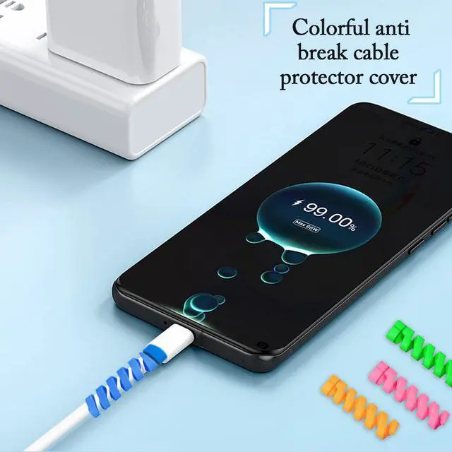 Alt view image 2 of 7 - Charger Cable Protectors for iPhone 17 16 USB C Charging Cord Savers 35 PCS with Cable Clips 4 PCS, Silicone Cord End Identifiers for Headphone Laptop Cell Phone Accesories