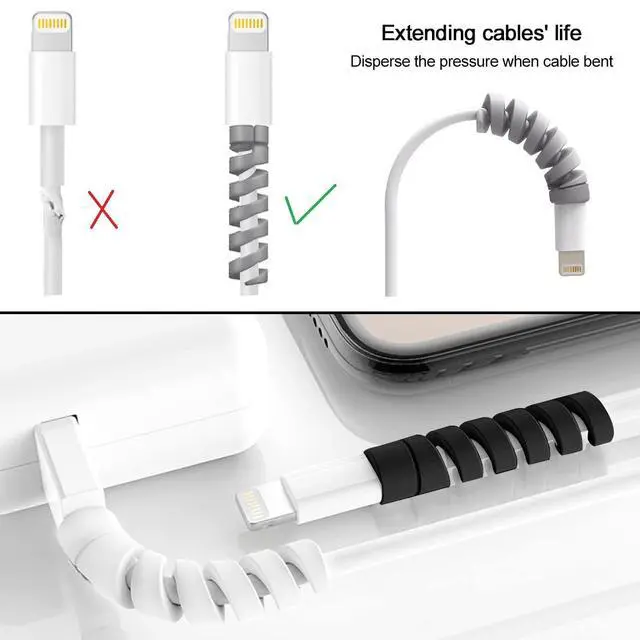 Alt view image 3 of 7 - Charger Cable Protectors for iPhone 17 16 USB C Charging Cord Savers 35 PCS with Cable Clips 4 PCS, Silicone Cord End Identifiers for Headphone Laptop Cell Phone Accesories