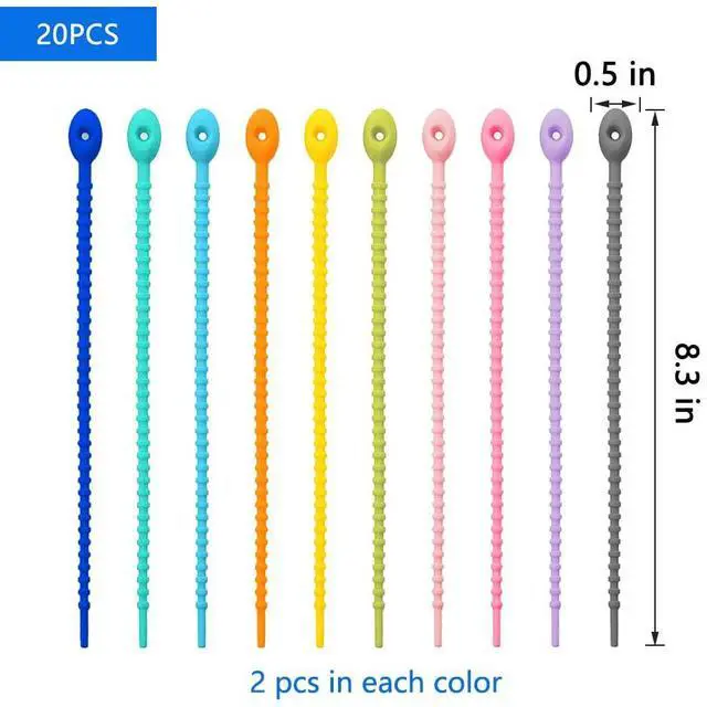 Alt view image 2 of 7 - Colorful Silicone Cable Ties