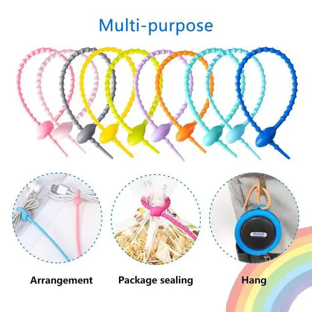 Alt view image 3 of 7 - Colorful Silicone Cable Ties
