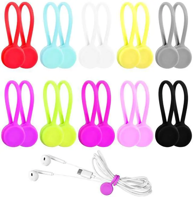 Main image of Magnetic Cable Ties, Assorted Colors