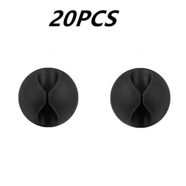 Alt view image 4 of 4 - Black Silicone Cable Clip Holders, Self Adhesive Wire Management, Well-Organized Cables for Home, Office, Car