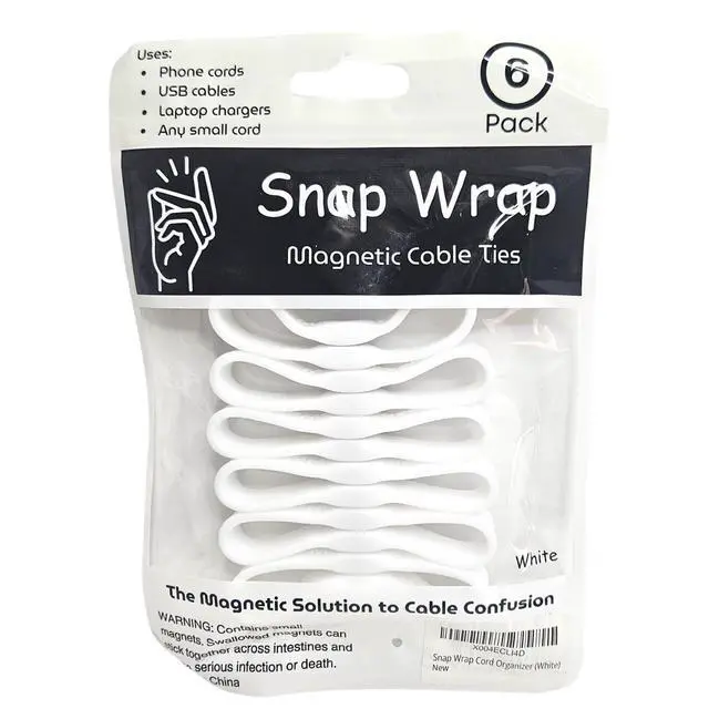 Alt view image 5 of 7 - Snap Wrap | Pro Silicone Magnetic Cable Organizer | 6-Pack | Easy One-Hand Operation | Tidy Cable & Wire Storage