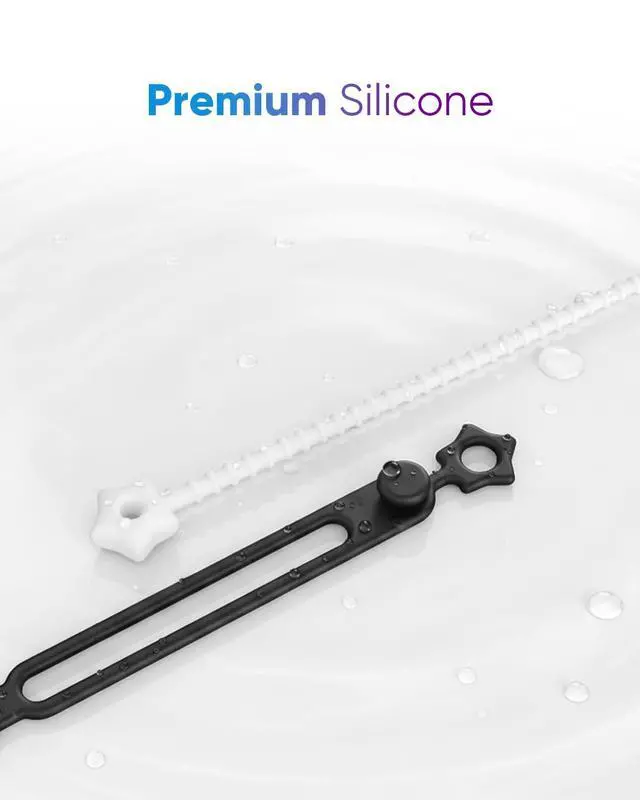 Alt view image 6 of 7 - Silicone Cable Ties 52PCS Reusable Cord Organizer for Home Travel
