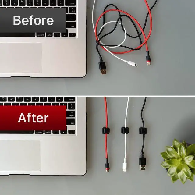 Alt view image 6 of 6 - Magnetic Cable Holders X-Protector 6 PCS - Premium Cable Clips - Self-Adhesive Cable Holder for Car - Cord Organizer for Desk - Cable Organizer - Black Wire Organizer - Cord Management for Wires!