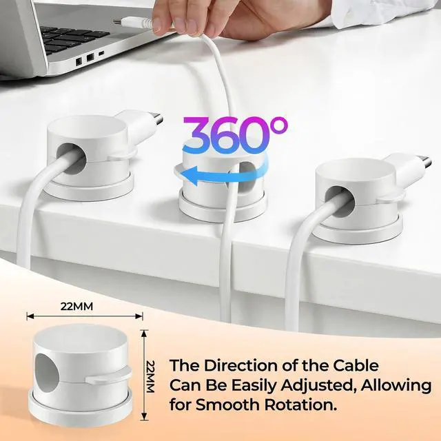 Alt view image 6 of 7 - Rotatable Cord Holder Organizer & Silicone Cable Straps Set
