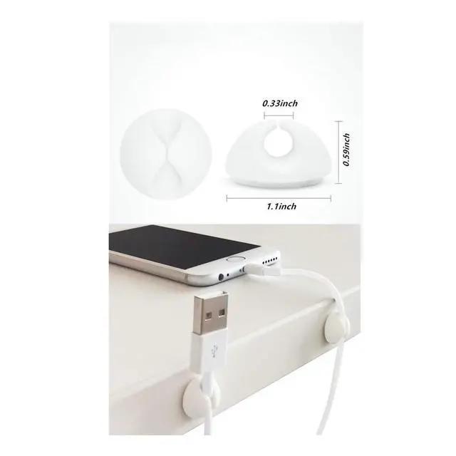 Alt view image 3 of 4 - Cable Clips, Sticky Compact Cable Holders for Cord Organization with Strong Adhesive Backing for Power Cables, Phone Chargers, USB Cables