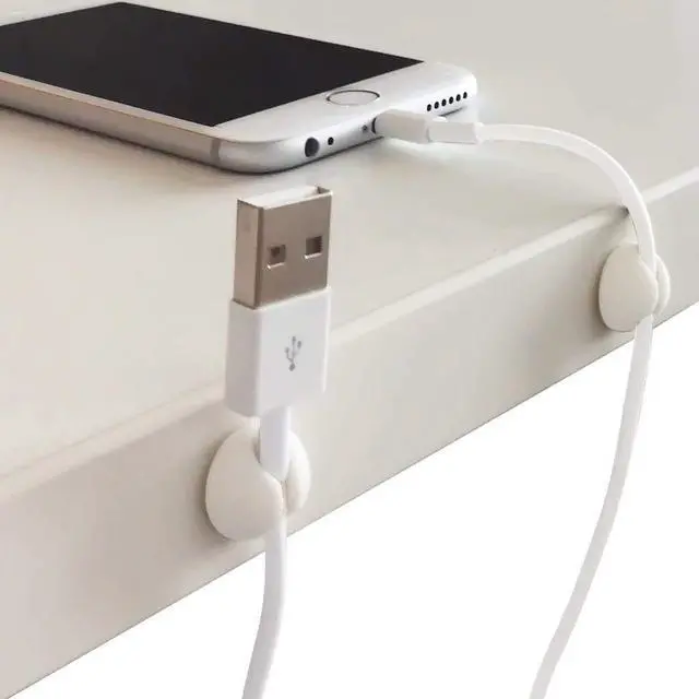 Alt view image 4 of 4 - Cable Clips, Sticky Compact Cable Holders for Cord Organization with Strong Adhesive Backing for Power Cables, Phone Chargers, USB Cables