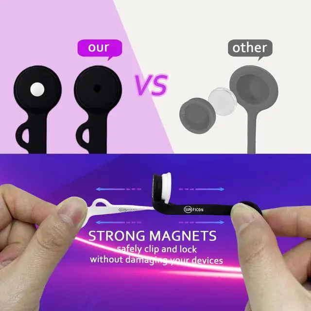 Alt view image 2 of 7 - Cable Organizers Magnetic Cable Clips Earbuds Cords Winder Bookmark Clips Whiteboard Noticeboard Fridge Magnets USB Cable Manager Ties Straps for Home,Office,School 5 Pack Gray White Black