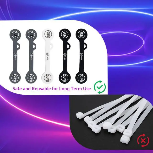 Alt view image 4 of 7 - Cable Organizers Magnetic Cable Clips Earbuds Cords Winder Bookmark Clips Whiteboard Noticeboard Fridge Magnets USB Cable Manager Ties Straps for Home,Office,School 5 Pack Gray White Black
