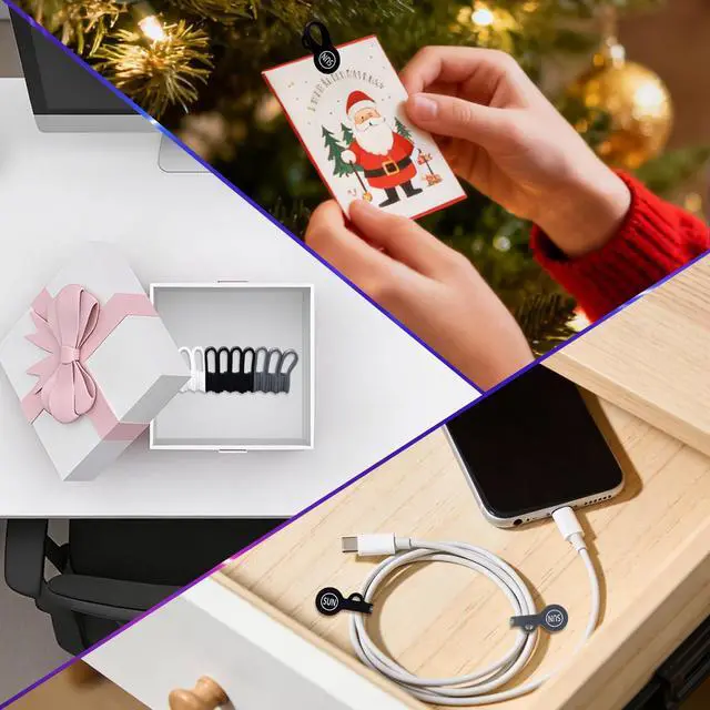 Alt view image 6 of 7 - Cable Organizers Magnetic Cable Clips Earbuds Cords Winder Bookmark Clips Whiteboard Noticeboard Fridge Magnets USB Cable Manager Ties Straps for Home,Office,School 5 Pack Gray White Black