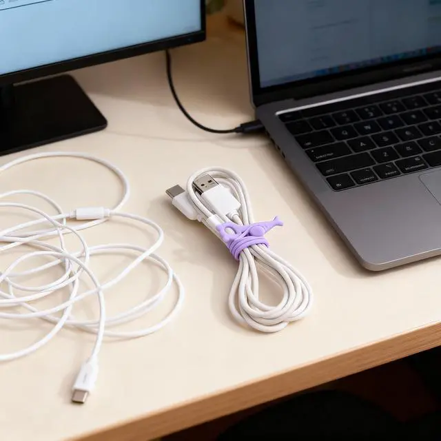Alt view image 2 of 4 - Silicone Cable Ties, Cable Cord Organizer Straps for Charging Wire