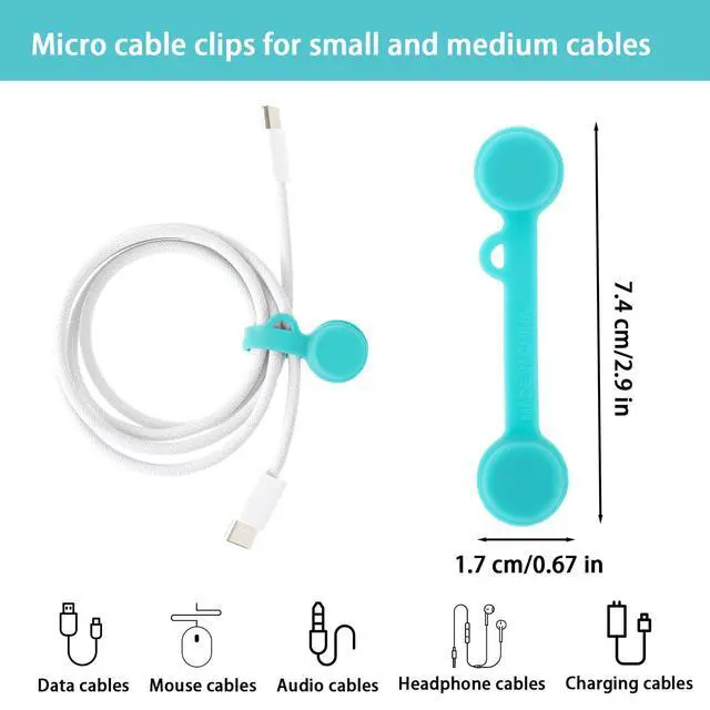 Alt view image 2 of 7 - Magnetic Cable Ties, 8PCS Silicone Magnetic Cable Ties & Clips Cord Organizer Reusable Cord Twist Ties, USB Magnet Strap Ties for Wire Organizing Bookmark Whiteboard Fridge Magnets Storage