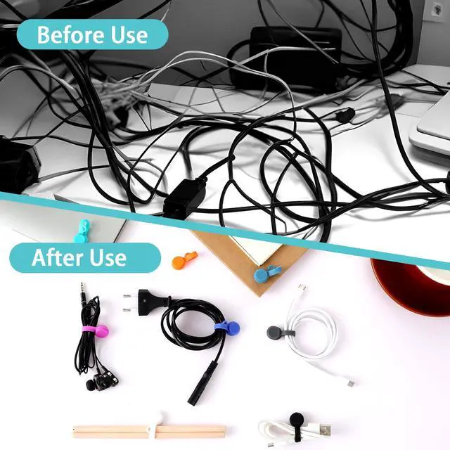Alt view image 4 of 7 - Magnetic Cable Ties, 8PCS Silicone Magnetic Cable Ties & Clips Cord Organizer Reusable Cord Twist Ties, USB Magnet Strap Ties for Wire Organizing Bookmark Whiteboard Fridge Magnets Storage