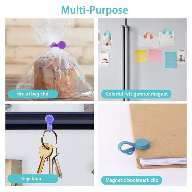 Alt view image 7 of 7 - Magnetic Cable Ties, 8PCS Silicone Magnetic Cable Ties & Clips Cord Organizer Reusable Cord Twist Ties, USB Magnet Strap Ties for Wire Organizing Bookmark Whiteboard Fridge Magnets Storage