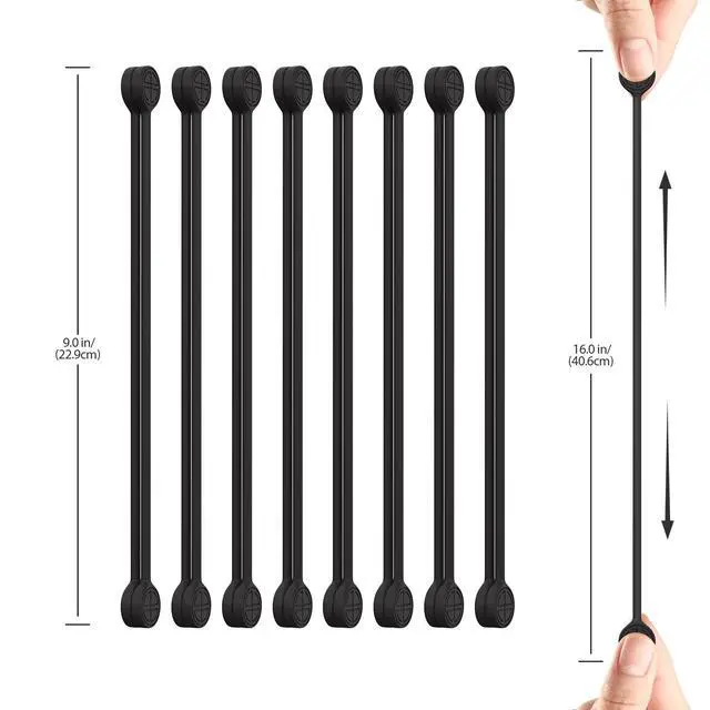 Alt view image 5 of 7 - Twist Ties, Reusable Silicone Cable Ties with Strong Magnet for Bundling and Organizing,Cord Wrap Clip Straps for Home or Office