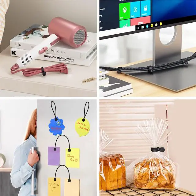 Alt view image 6 of 7 - Twist Ties, Reusable Silicone Cable Ties with Strong Magnet for Bundling and Organizing,Cord Wrap Clip Straps for Home or Office