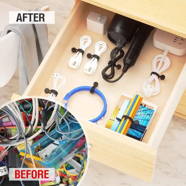 Alt view image 7 of 7 - Twist Ties, Reusable Silicone Cable Ties with Strong Magnet for Bundling and Organizing,Cord Wrap Clip Straps for Home or Office
