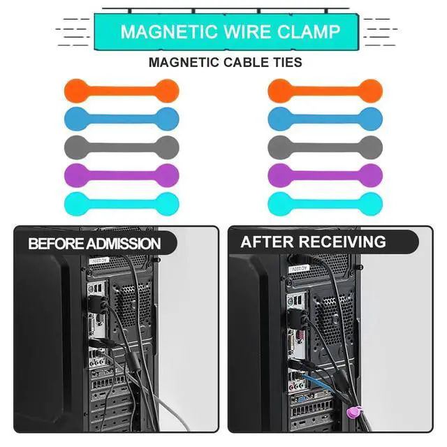 Alt view image 2 of 5 - Magnetic Cable Ties,Silicone Cord Twist Ties