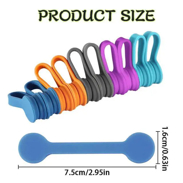 Alt view image 4 of 5 - Magnetic Cable Ties,Silicone Cord Twist Ties