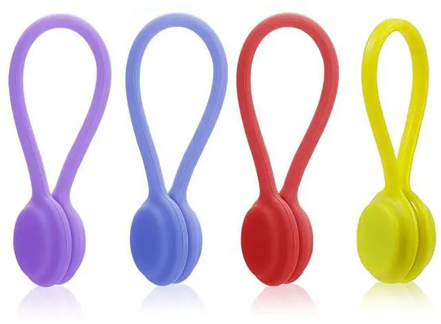 Main image of Magnetic Needle Minders Silicone Magnetic Fabric Clips, Reusable Silicone Magnetic Cable Ties Twist Ties for Cross-Stitch Needle