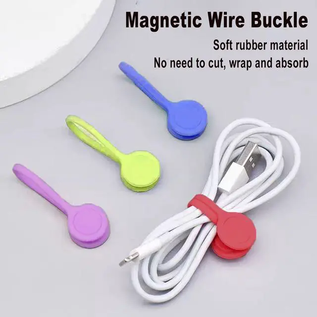 Alt view image 3 of 7 - Magnetic Needle Minders Silicone Magnetic Fabric Clips, Reusable Silicone Magnetic Cable Ties Twist Ties for Cross-Stitch Needle