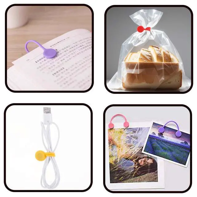 Alt view image 4 of 7 - Magnetic Needle Minders Silicone Magnetic Fabric Clips, Reusable Silicone Magnetic Cable Ties Twist Ties for Cross-Stitch Needle