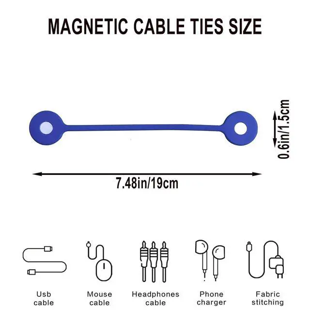 Alt view image 5 of 7 - Magnetic Needle Minders Silicone Magnetic Fabric Clips, Reusable Silicone Magnetic Cable Ties Twist Ties for Cross-Stitch Needle