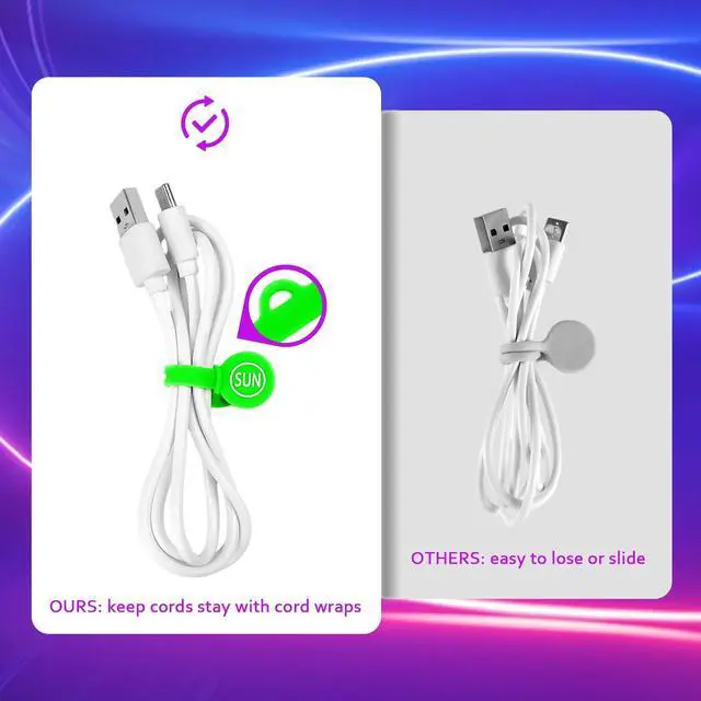 Alt view image 3 of 7 - Cable Cord Organizer Magnetic Cord Organizers Twist Ties Magnet Clips Cord Wrap Keeper For Charging Cord Headphone Cord Holder Silicone Cable Strap Appliance Fridge Bookmark Whiteboard Keychain 14PACK