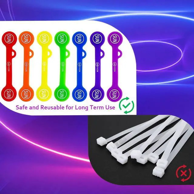 Alt view image 4 of 7 - Cable Cord Organizer Magnetic Cord Organizers Twist Ties Magnet Clips Cord Wrap Keeper For Charging Cord Headphone Cord Holder Silicone Cable Strap Appliance Fridge Bookmark Whiteboard Keychain 14PACK