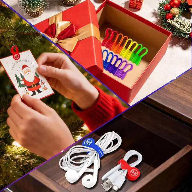 Alt view image 6 of 7 - Cable Cord Organizer Magnetic Cord Organizers Twist Ties Magnet Clips Cord Wrap Keeper For Charging Cord Headphone Cord Holder Silicone Cable Strap Appliance Fridge Bookmark Whiteboard Keychain 14PACK