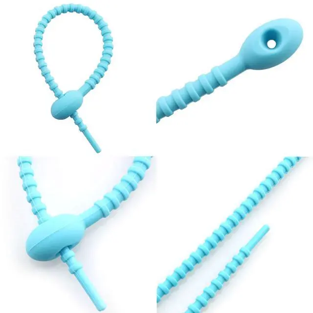 Alt view image 5 of 5 - Colorful Reusable Silicone Cable Tie Straps Zip Ties Adjustable Bag Clip Bread Tie Bag Sealing Clips