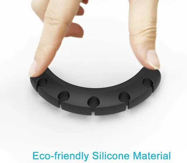 Alt view image 3 of 7 - Cable Organizer Clips (3-Pack), Cord Management Adhesive Silicone Wire Holders for Desk, Car & Home Office - Cable Tidy for USB, Charging & Computer Cables - Black