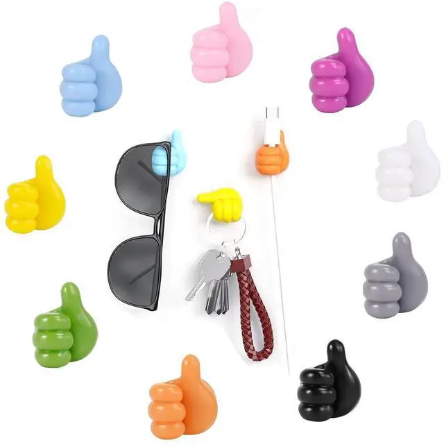 Main image of Creative Silicone Thumb Hook, Wall Hook - Multifunction Adhesive Cable Clip, Adhesive Wall Hooks, Cable Organizer Clips Key Hanger