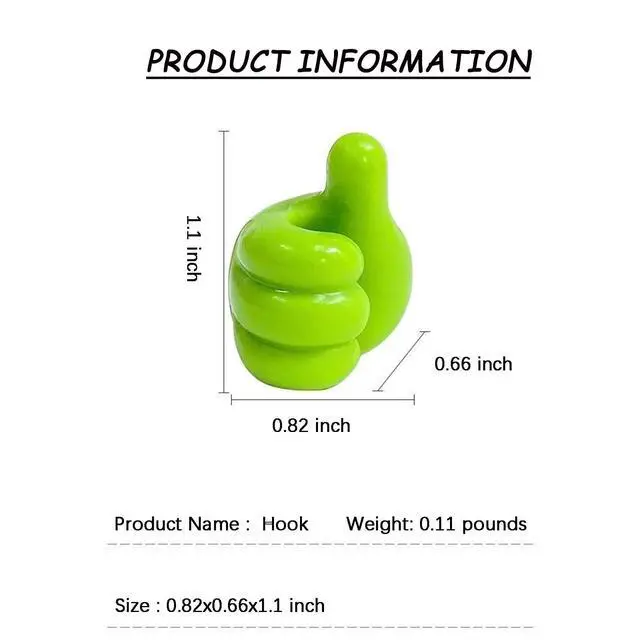 Alt view image 5 of 6 - Creative Silicone Thumb Hook, Wall Hook - Multifunction Adhesive Cable Clip, Adhesive Wall Hooks, Cable Organizer Clips Key Hanger