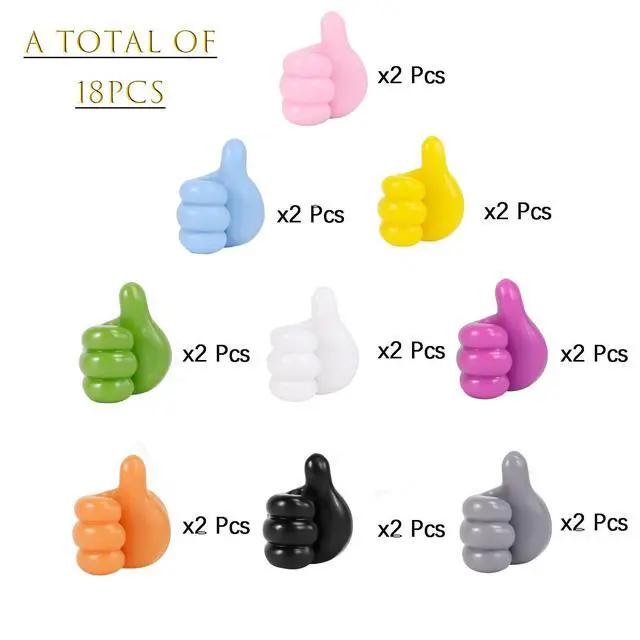 Alt view image 6 of 6 - Creative Silicone Thumb Hook, Wall Hook - Multifunction Adhesive Cable Clip, Adhesive Wall Hooks, Cable Organizer Clips Key Hanger