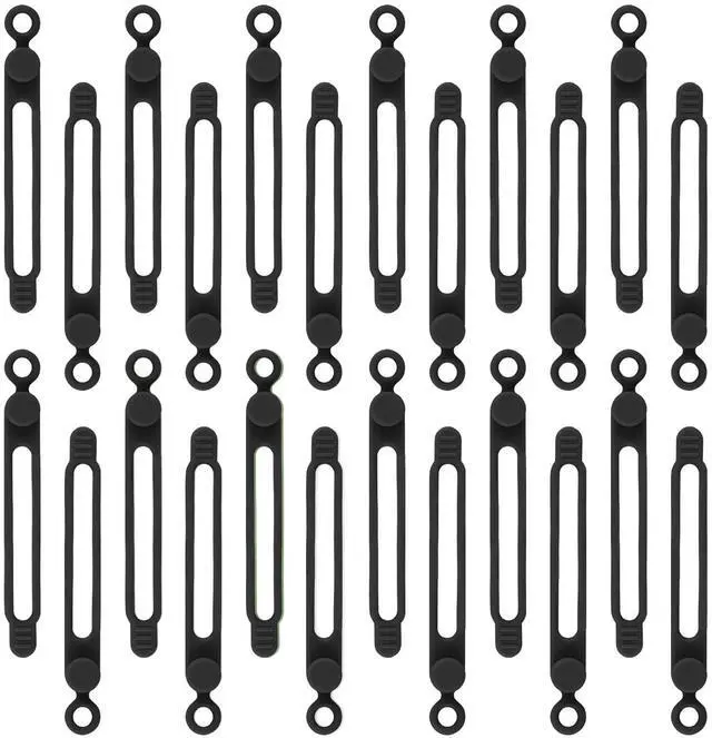 Main image of Silicone Cord Ties, Cable Straps, Multipurpose Elastic Cord Organizer, Cord Ties for Electrical Cords, Charging Cord Organizer, Charger Computer Headphone Mouse Cable Ties Reusable