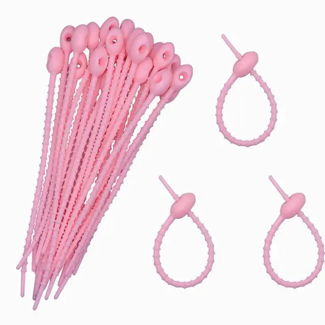 Main image of Silicone Self Locking Reusable Zip Ties for Fixing Bundling Organizing 4.7in Pastel Color Soft Cord Cable Strap Multi Purpose Twist Tie Clip for Garden Plant Home Kitchen Office