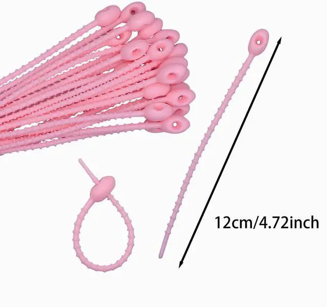 Alt view image 2 of 5 - Silicone Self Locking Reusable Zip Ties for Fixing Bundling Organizing 4.7in Pastel Color Soft Cord Cable Strap Multi Purpose Twist Tie Clip for Garden Plant Home Kitchen Office