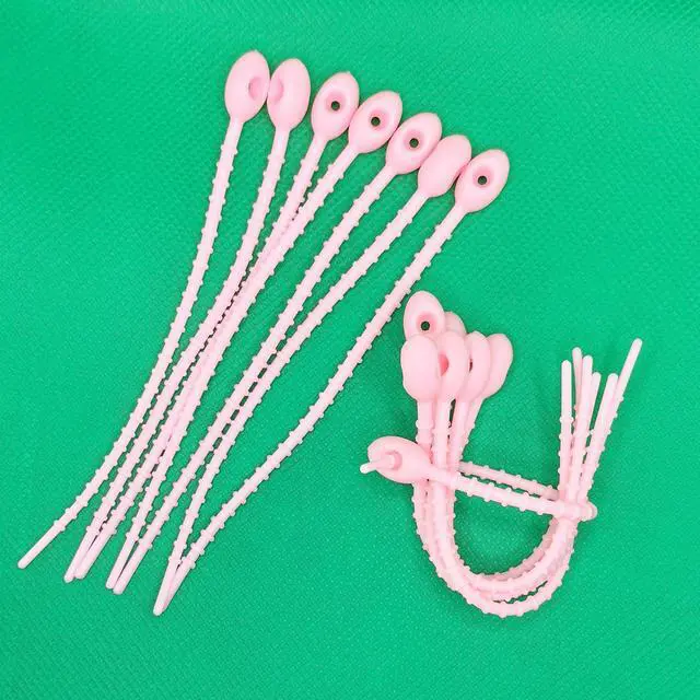 Alt view image 4 of 5 - Silicone Self Locking Reusable Zip Ties for Fixing Bundling Organizing 4.7in Pastel Color Soft Cord Cable Strap Multi Purpose Twist Tie Clip for Garden Plant Home Kitchen Office