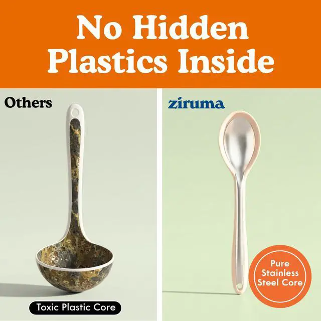 Alt view image 3 of 7 - Platinum Silicone Utensils, 100% Plastic-Free, 4-Pcs, Beige